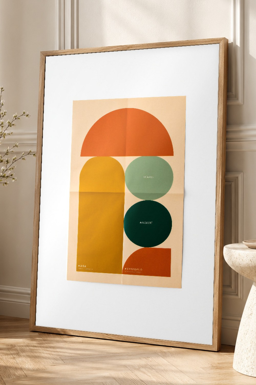 Sage Terracotta Geometric Wall Art Print