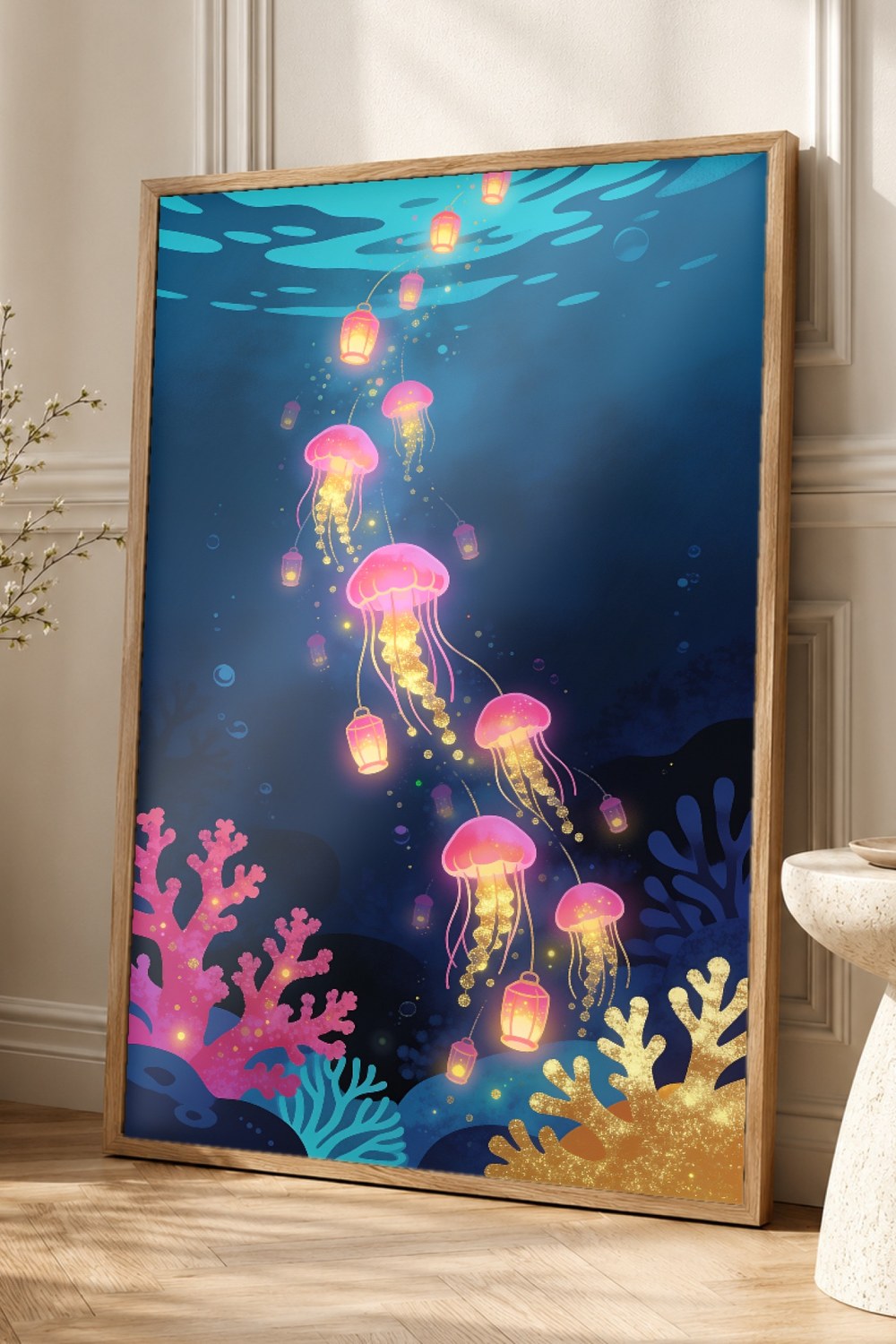 Bioluminescent Jellyfish Poster