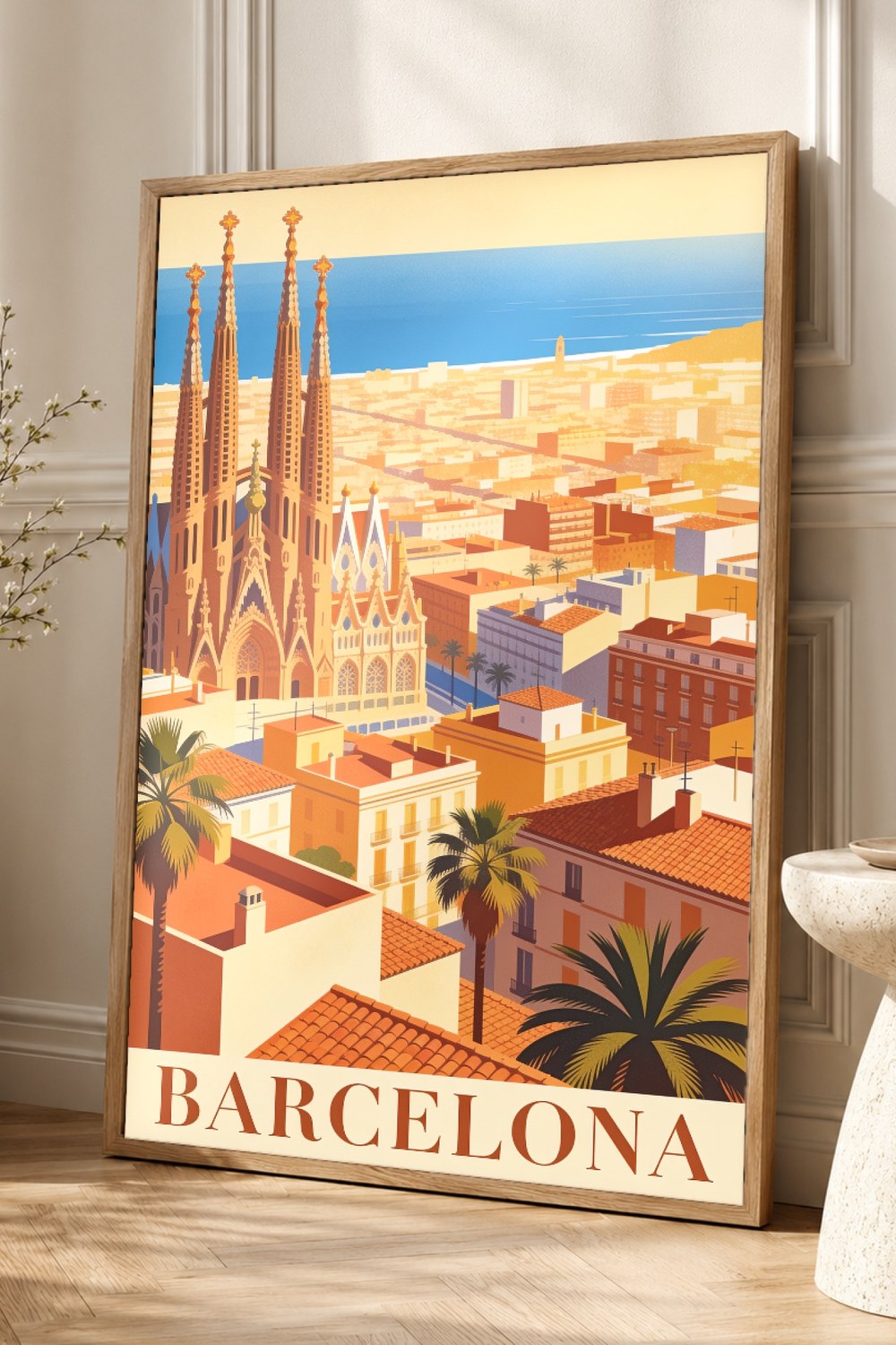 Barcelona Vintage Travel Poster