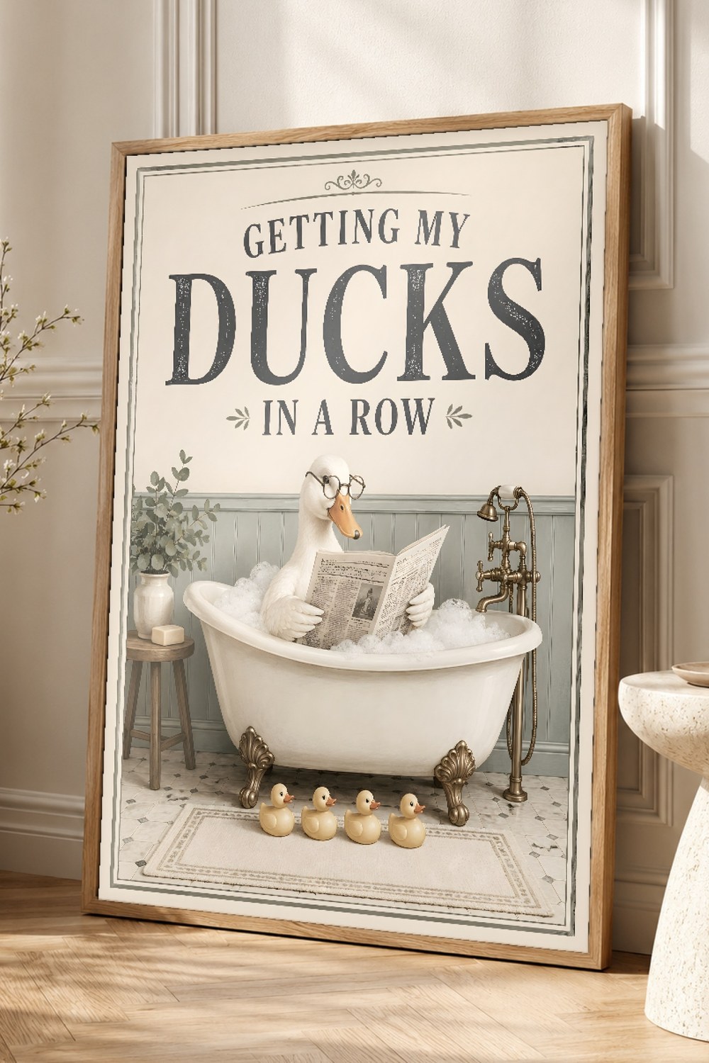 Funny Duck Bathroom Wall Art Print