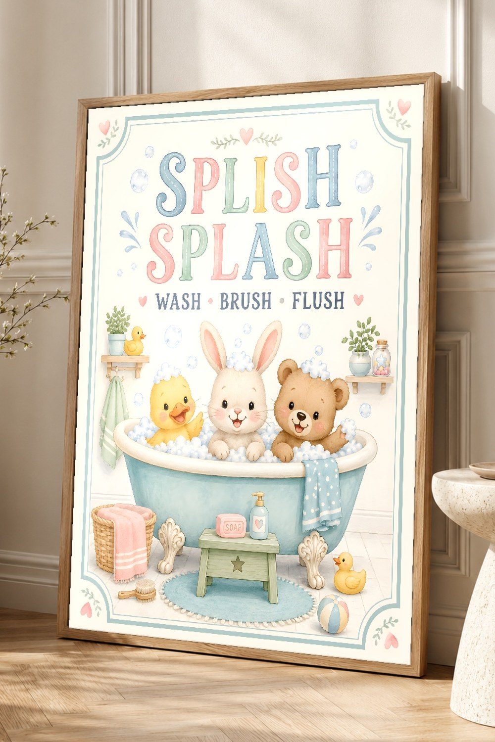 Kids Bathroom Wall Art Print