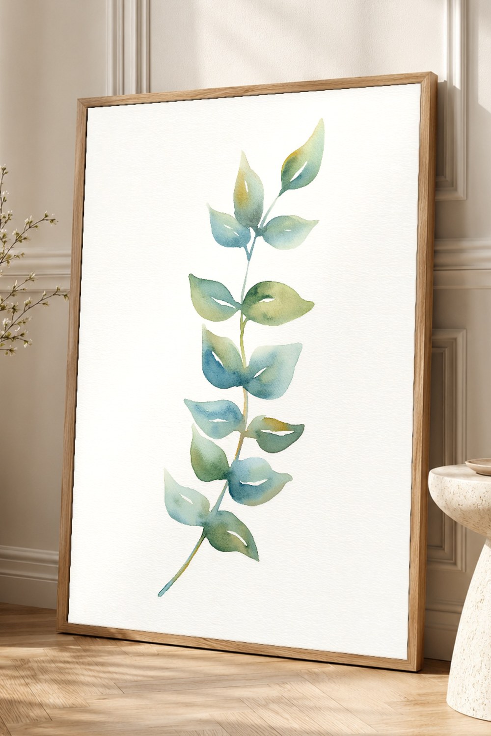 Sage Eucalyptus Watercolor Wall Art Print