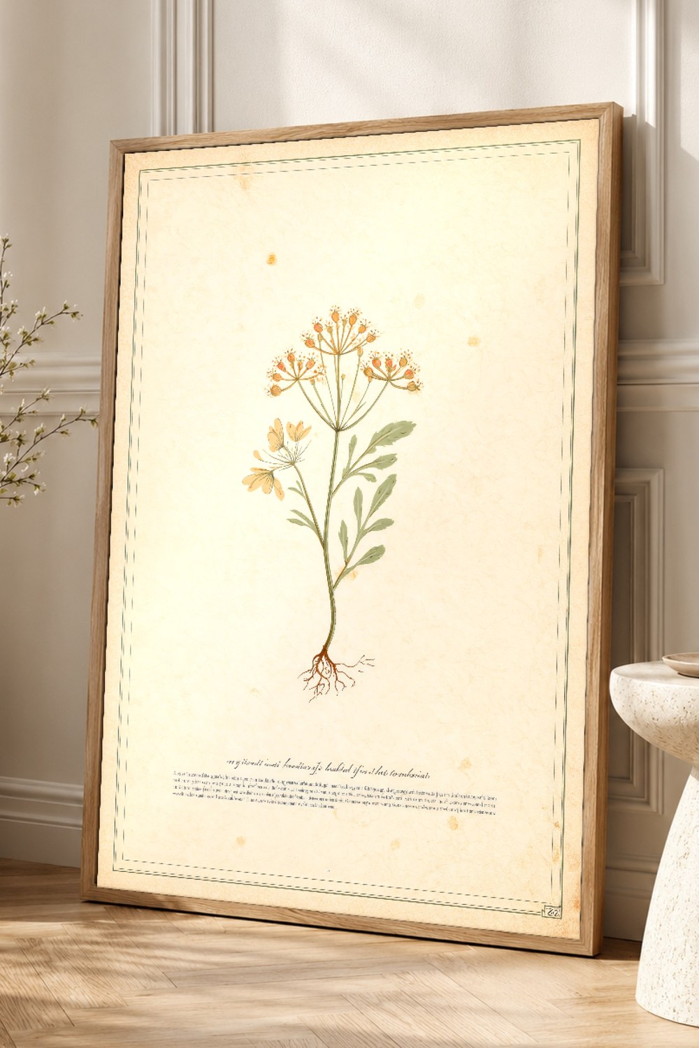 Sepia Vintage Botanical Wall Art Print