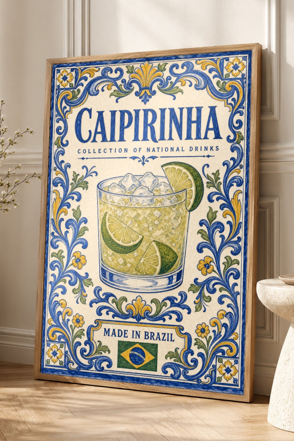 Caipirinha Cocktail Tile Wall Art Print