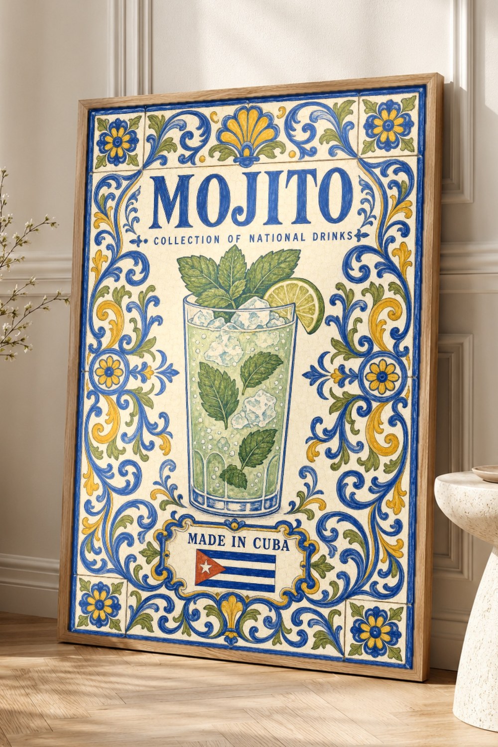 Mojito Cocktail Tile Wall Art Print