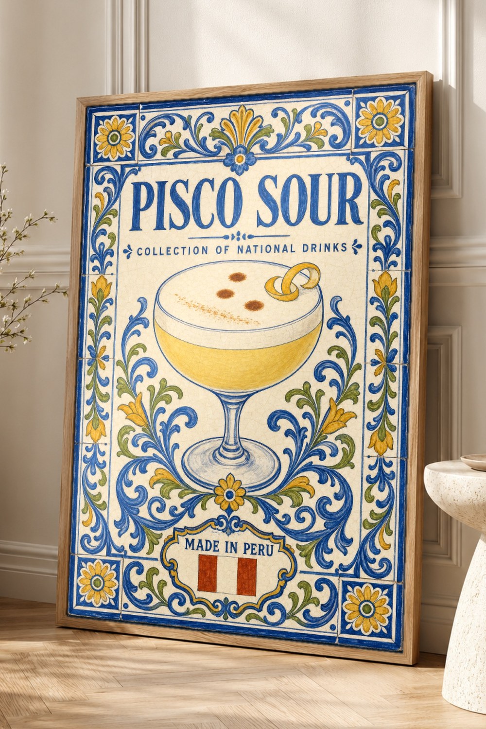 Pisco Sour Cocktail Tile Wall Art Print