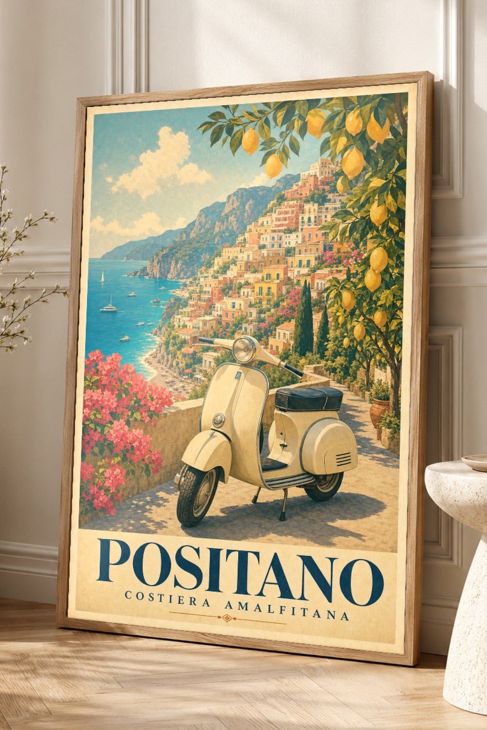 Positano Vespa Wall Art Print