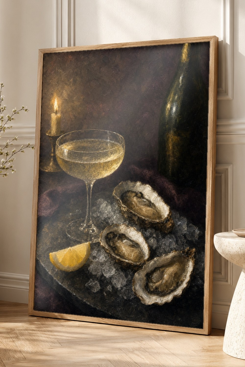 Moody Oysters Champagne Wall Art