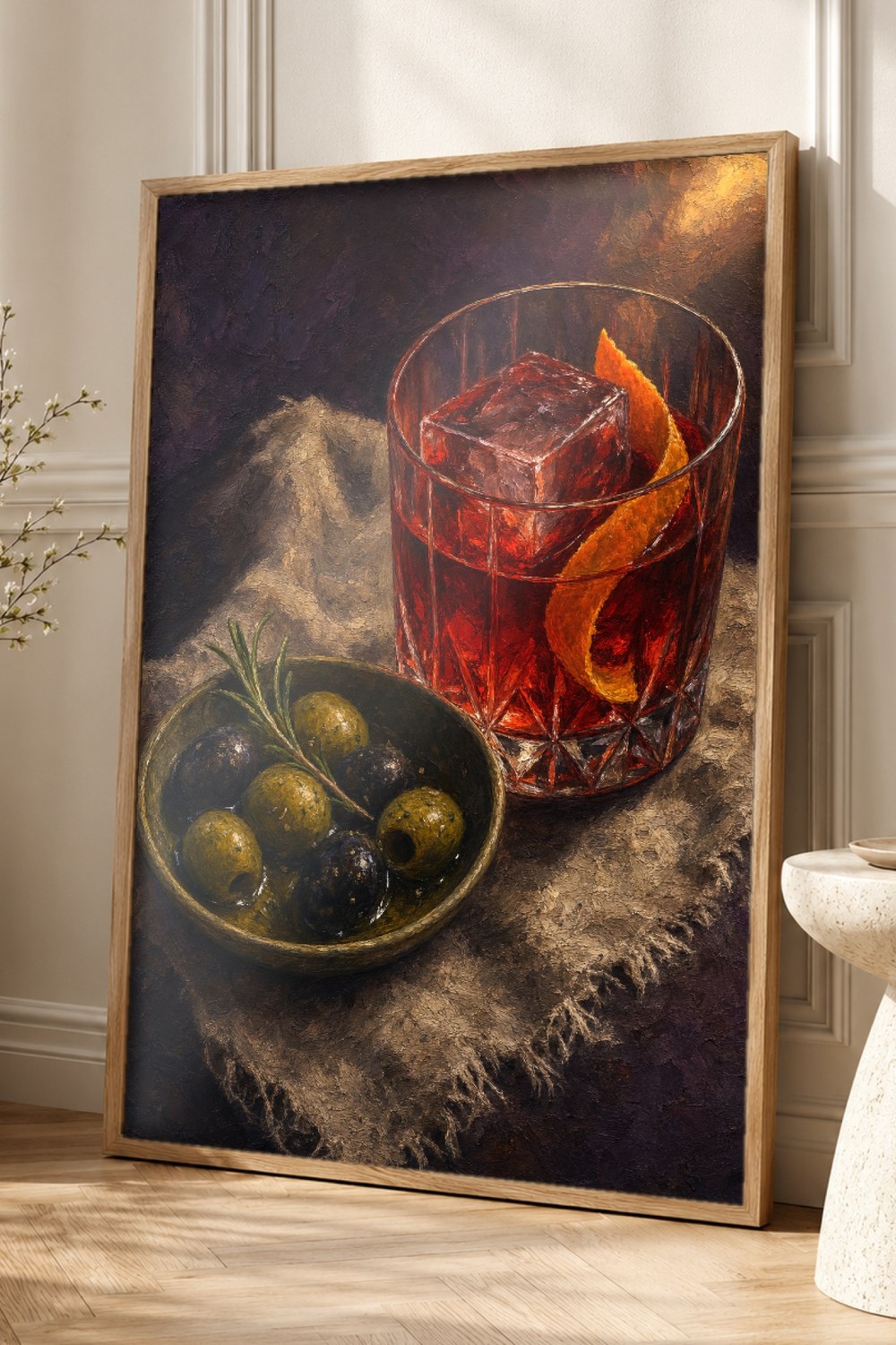 Red Negroni Olives Wall Art Print
