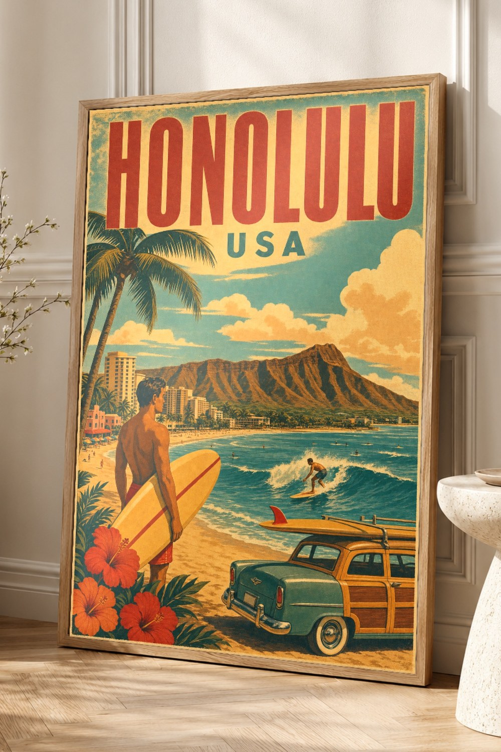 Honolulu Travel Poster