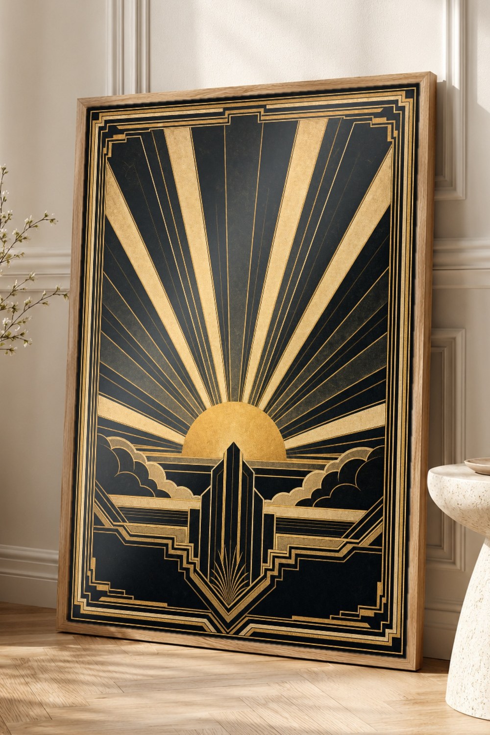 Art Deco Sunburst Wall Art Print