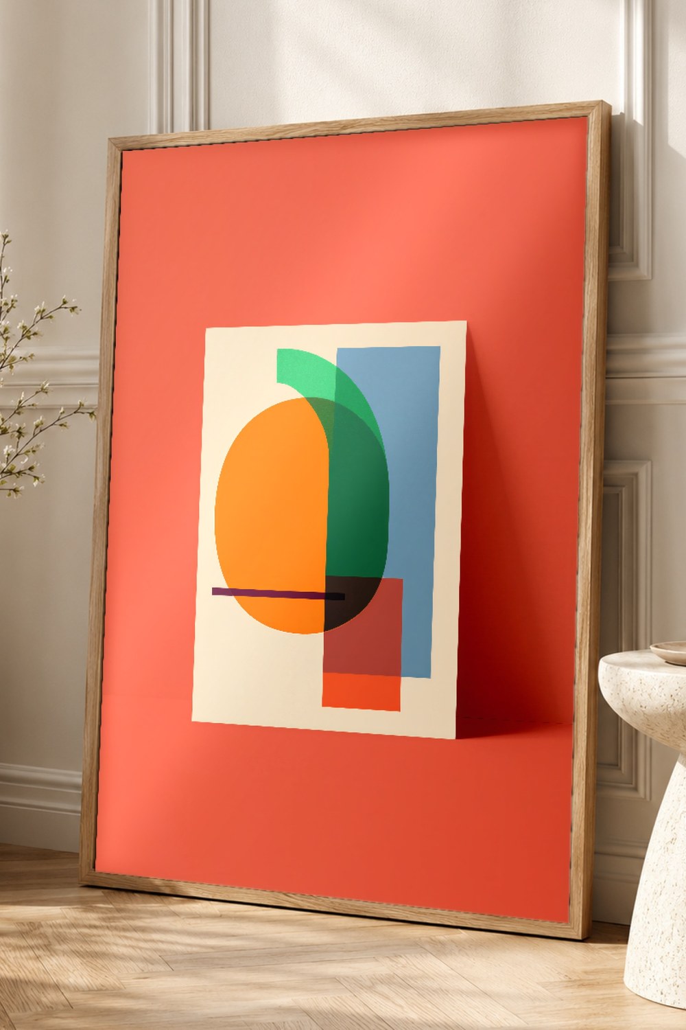 Persimmon Wasabi Abstract Wall Art Print
