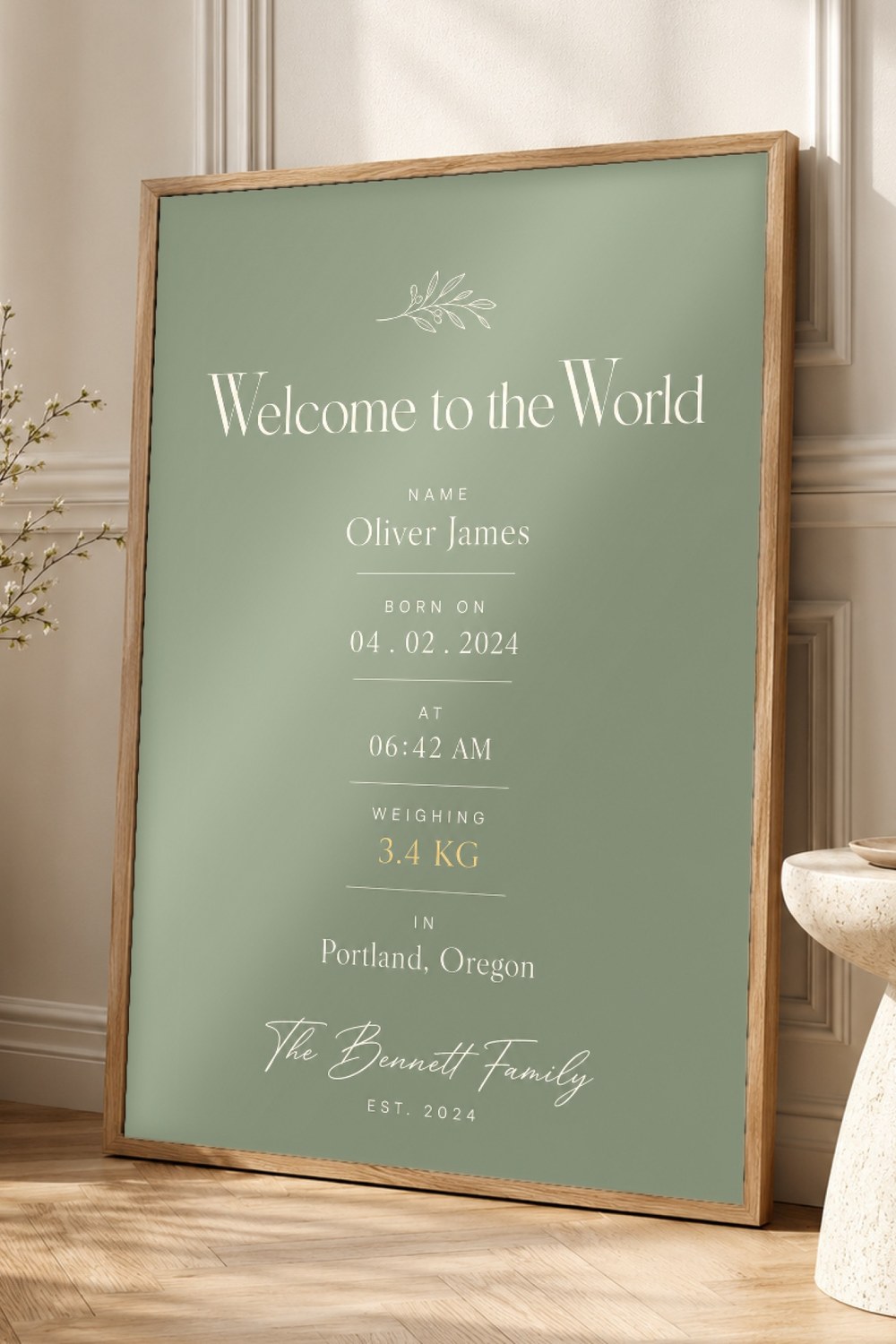 Welcome to the World Baby Wall Art Print