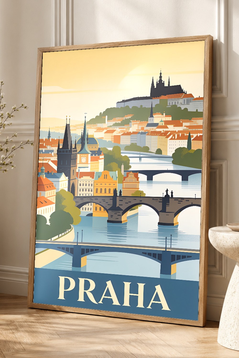 Prague Vintage Travel Poster