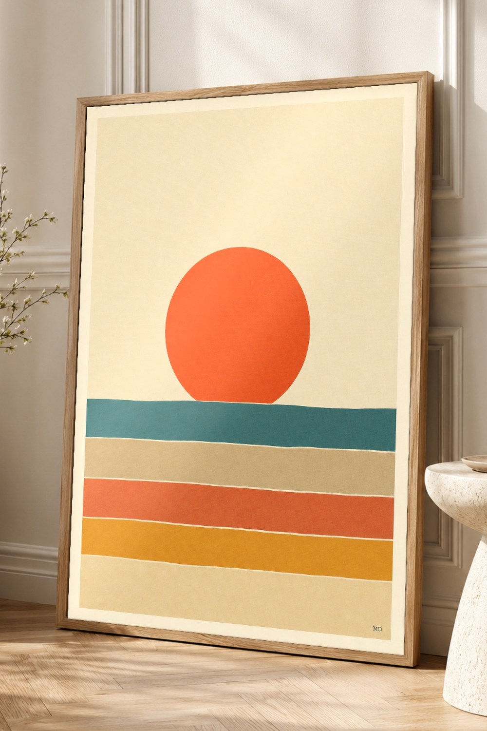 Vermillion Sun Aegean Sea Wall Art Print