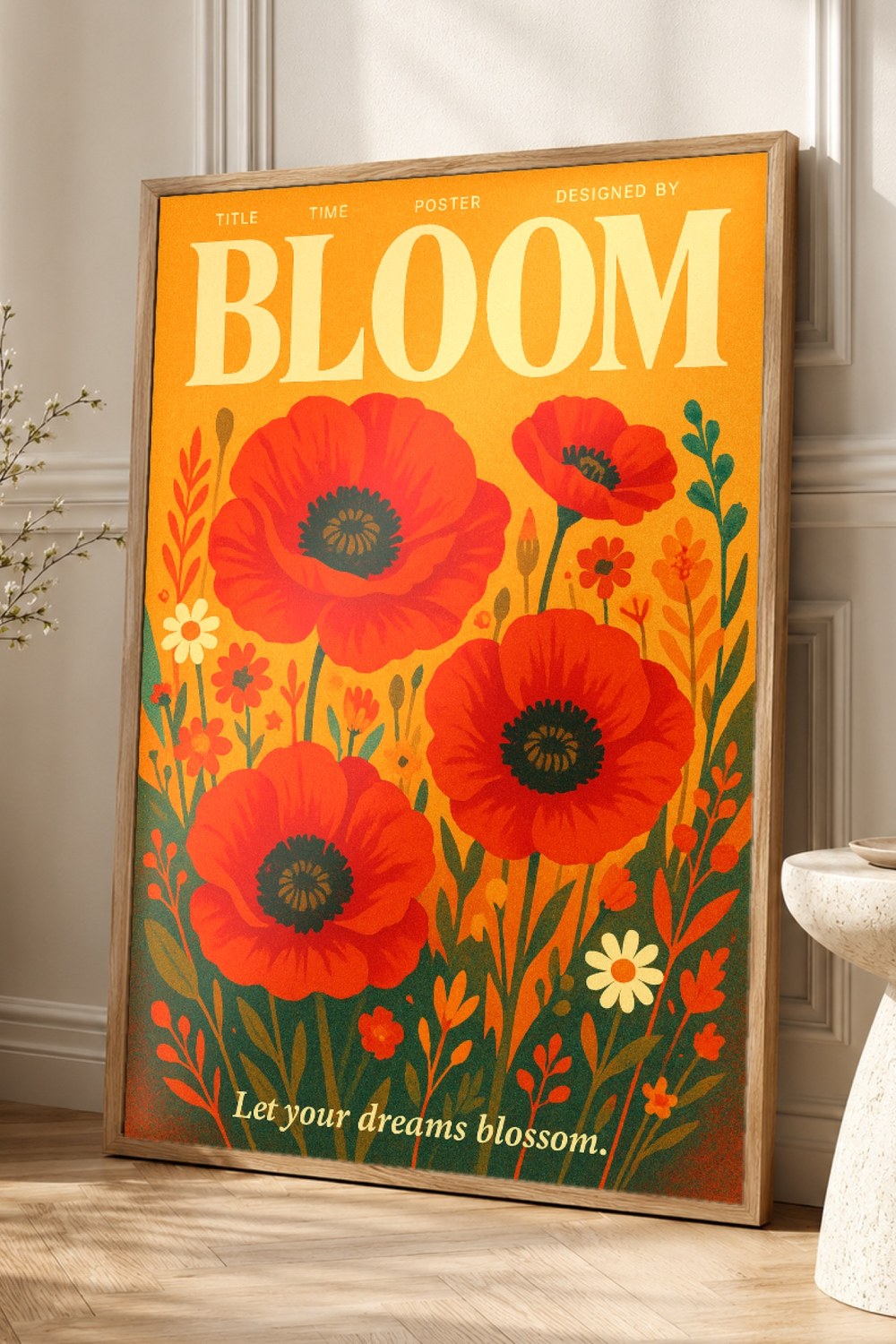 Bloom Retro Poster