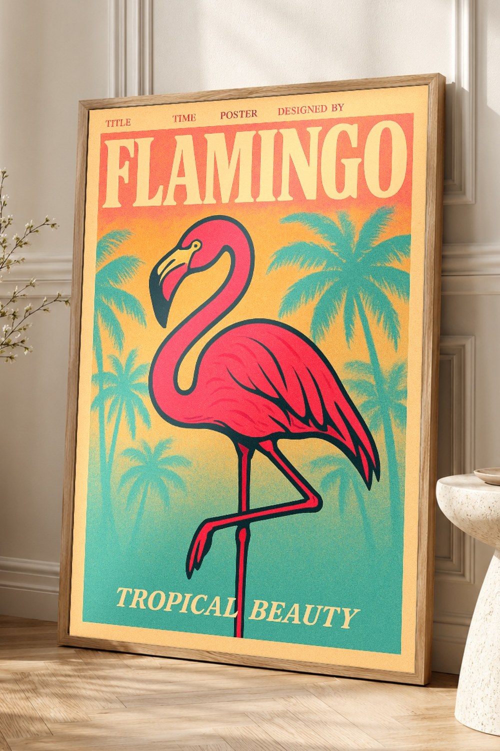 Flamingo Retro Poster