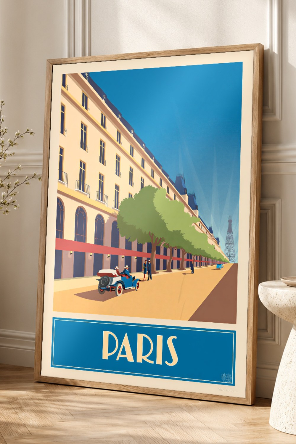 Peacock Blue Paris Travel Wall Art Print