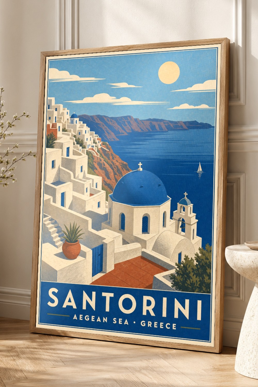 Santorini Travel Poster