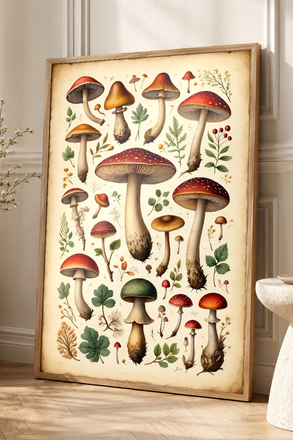 Vintage Mushroom Wall Art Print